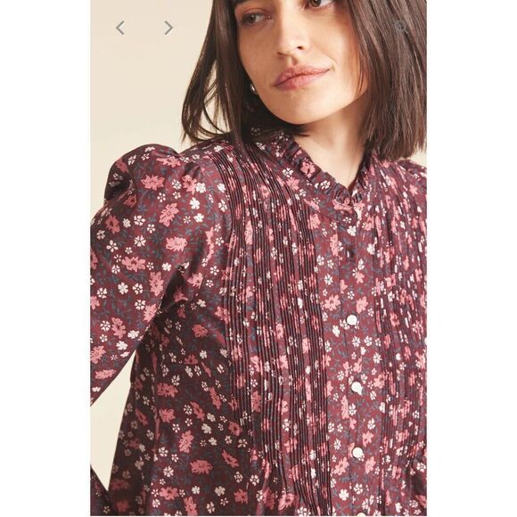 Trovata Bird of Paridis Hadleigh Blouse in Plum Blossom NWT Size Large - Picture 2 of 13